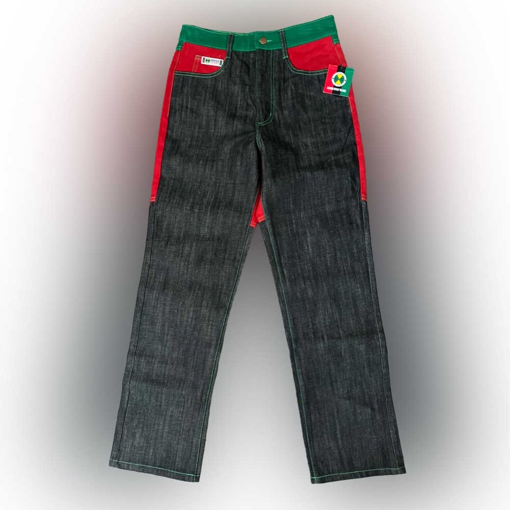 NWT - Cross Colours - Unisex Color Block Jeans